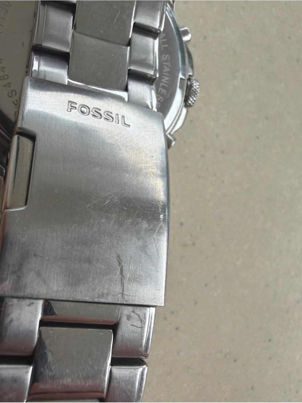 Fossil Grant Watch FS4844 Mens Chronograph 44mm Case Blue Dial Bracelet Quartz
